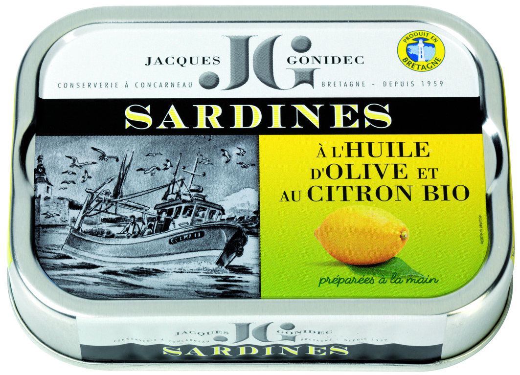 Jacques Gonidec Sardientjes met olijfolie en citroen 115g - 3001